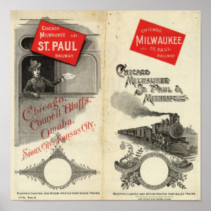 Chicago Milwaukee en St Paul Railway Poster