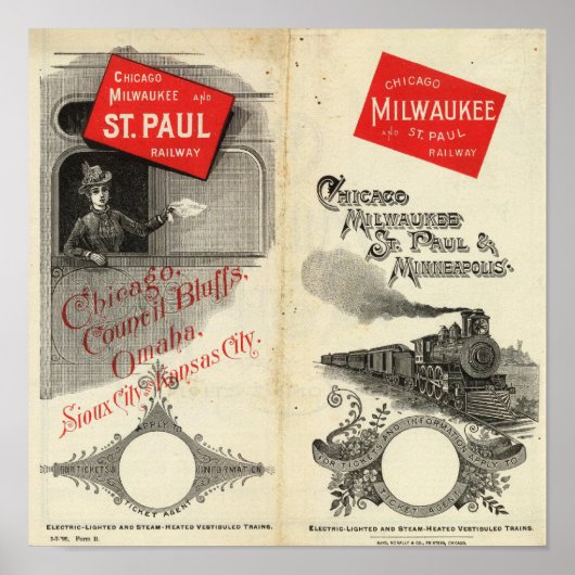 Chicago Milwaukee en St Paul Railway Poster (Voorkant)