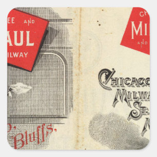 Chicago Milwaukee en St Paul Railway Vierkante Sticker