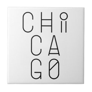 Chicago Modern Geometric Typografie Tegeltje