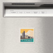 Chicago | Moderne skyline Magneet (Insitu (Vaatwasser))