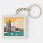 Chicago | Moderne skyline Sleutelhanger (Achterkant)