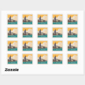 Chicago | Moderne skyline Vierkante Sticker (Vel)