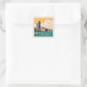 Chicago | Moderne skyline Vierkante Sticker (Tas)
