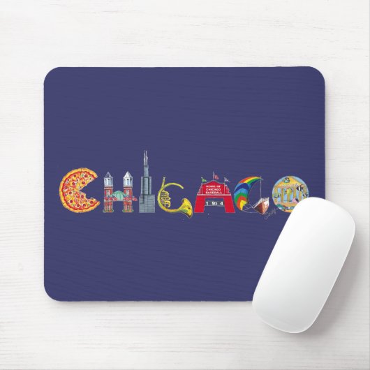 Chicago mousepad muismat (Met muis)