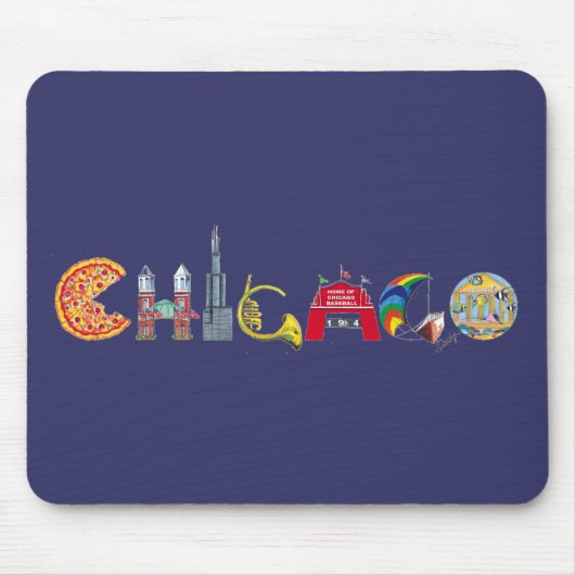 Chicago mousepad muismat (Voorkant)