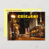 chicago nachtleven briefkaart (Voorkant / Achterkant)