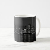 Chicago Night Cityscape Grayscale café Mug (Devant droit)