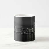 Chicago Night Cityscape Grayscale café Mug (Centre)