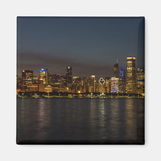 Chicago Night Cityscape Magneet (Voorkant)