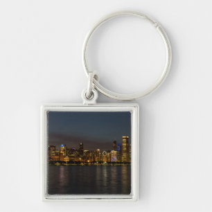 Chicago Night Cityscape Sleutelhanger