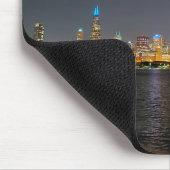 Chicago Night Skyline mousepad Muismat (Hoek)