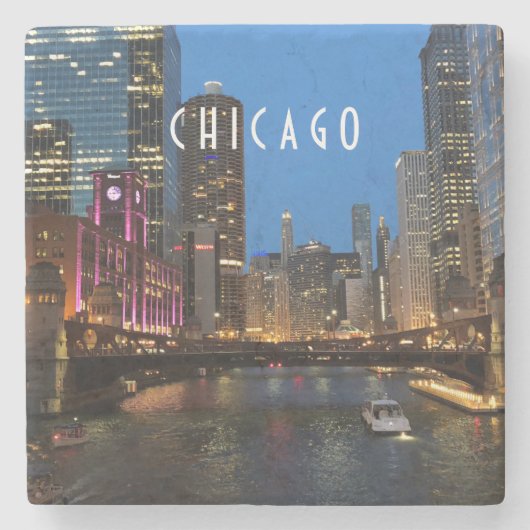 Chicago, Night Stenen Onderzetter (Voorkant)