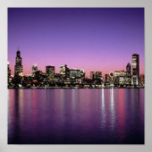 Chicago Nitetime Skyline Poster (Voorkant)