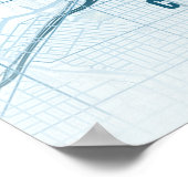 Chicago Ocean Map Print Wall art Poster Gift Idea (Coin)