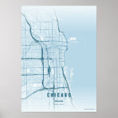 Chicago Ocean Map Print Wall art Poster Gift Idea (Devant)
