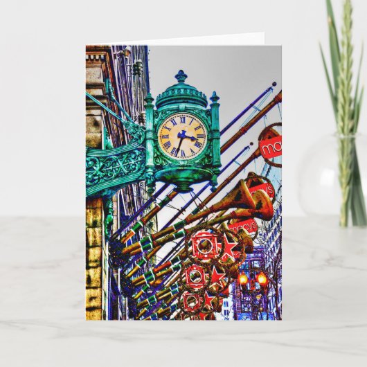 Chicago op de Straat van de Staat Feestdagen Kaart (Voorkant)