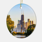 Chicago op Dusk Keramisch Ornament (Links)