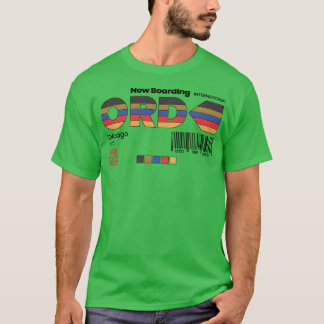 Chicago ORD luchthavenlabel Retro Travel Ill T-shirt