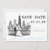 Chicago Paar Save The Date (Voorkant)