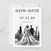 Chicago Paar Save The Date (Voorkant)