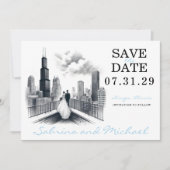 Chicago Paar Save The Date (Voorkant)
