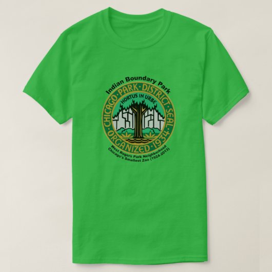 Chicago Park District, Indian Boundary Park Zoo T- T-shirt (Design voorkant)
