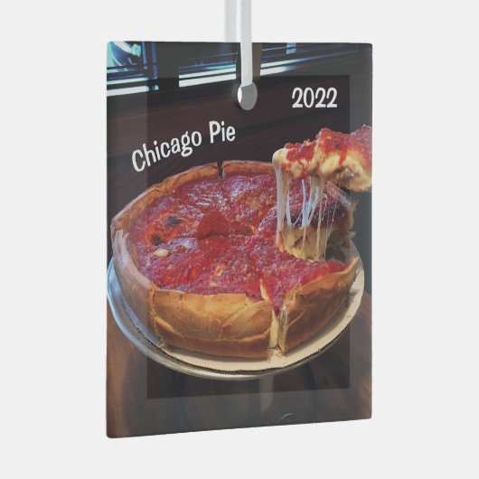 Chicago Pie Deep Dish Glas Ornament (Voorkant Rechts)