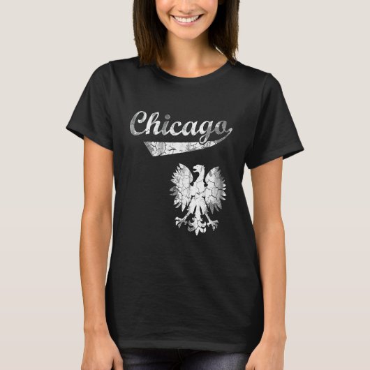 Chicago Pools-Amerikaans Polen Polska Eagle T-shirt (Voorkant)