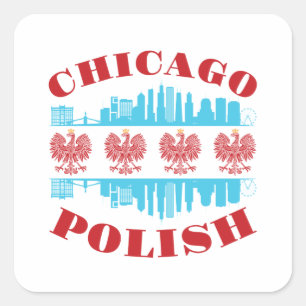 Chicago Poolse erfgoedPride Vierkante Sticker