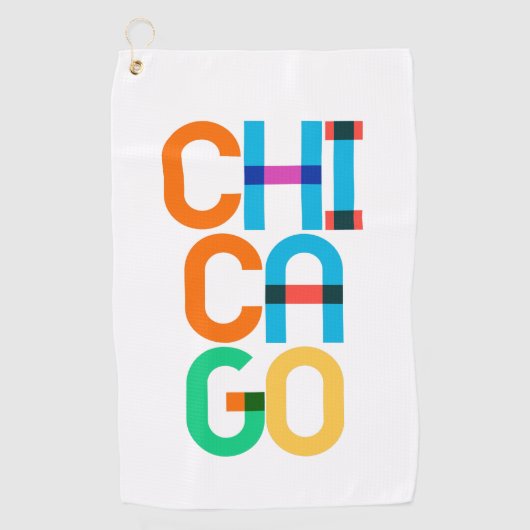 Chicago Pop Art Letters Golfhanddoek (Voorkant)