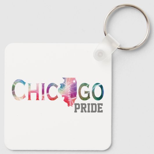 Chicago Pride Rainbow Sleutelhanger (Achterkant)