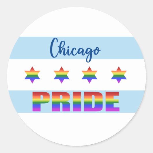 Chicago Pride Ronde Sticker (Voorkant)
