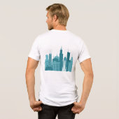 Chicago Pride T-shirt – LGBTQ+ Rainbow Skyline Gra (Achterkant volledig)
