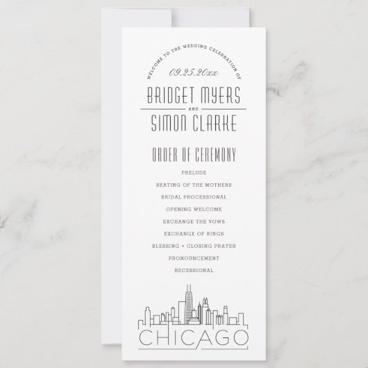 Chicago | Programme Moderne de Mariage Déco (Devant)