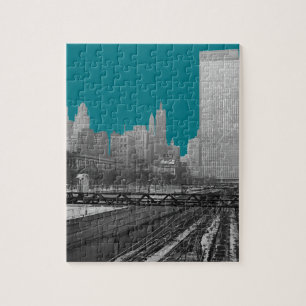 Chicago Rail Yards Michigan Avenue 1960 Foto Legpuzzel