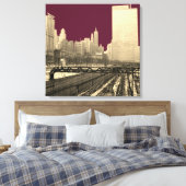 Chicago Rail Yards Railroad Downtown 1960's PHoto Canvas Afdruk (Insitu (Slaapkamer))