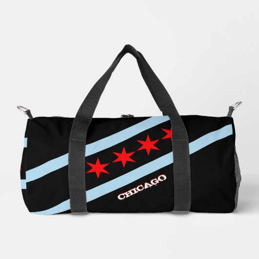 Chicago reistas, mode zwart, Chicago flag Plunjezak (Voorkant)
