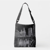 Chicago River 1967 Wrigley Building Sun Times Bldg Crossbody Tas (Voorkant)