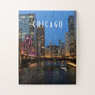 Chicago River à Night Kids Jigsaw Puzzle