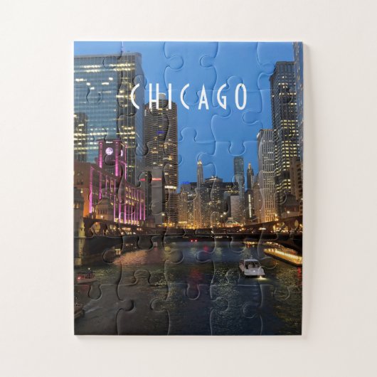 Chicago River à Night Kids Jigsaw Puzzle (Vertical)