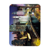 Chicago River bij Night Premium Flex Magnet Magneet (Verticaal)