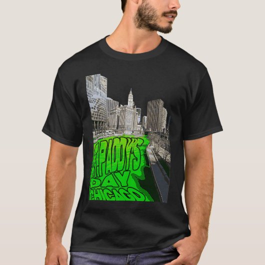Chicago River Dyed Green Tradition St Patricks Day T-shirt (Voorkant)