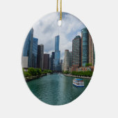 Chicago River en Trump Tower Keramisch Ornament (Rechts)