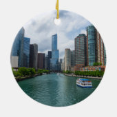 Chicago River en Trump Tower Keramisch Ornament (Achterkant)