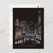 Chicago River Fine Art Randsom Art Briefkaart (Voorkant / Achterkant)