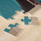 Chicago River Skyline Vintage Travel Legpuzzel (Zijkant)