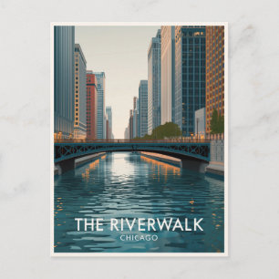 Chicago Riverwalk: Uitzichten Downtown Briefkaart
