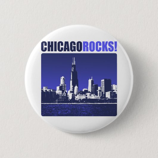 Chicago Rocks. Ronde Button 5,7 Cm (Voorkant)