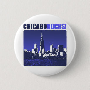 Chicago Rocks. Ronde Button 5,7 Cm